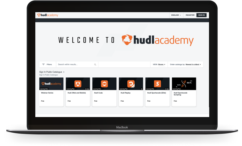 Hudl Academy Lms Dashboard on a laptop